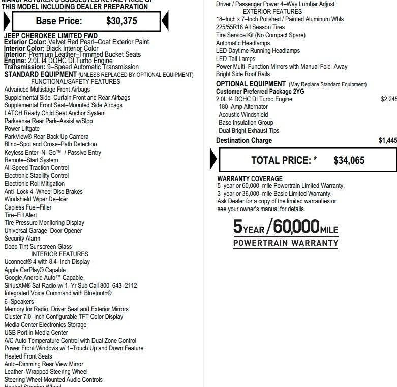 2019 Jeep Cherokee Limited