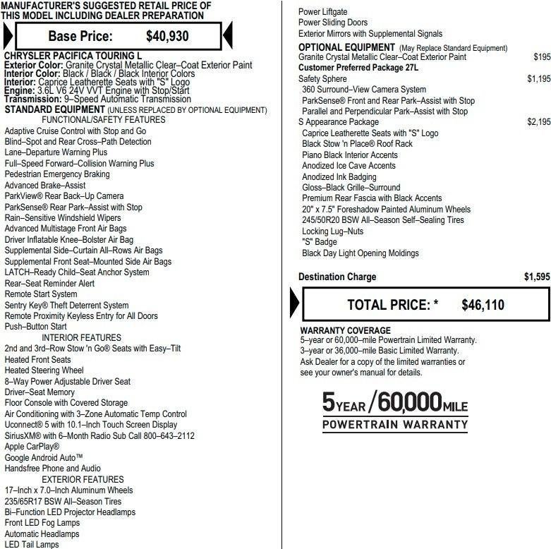 2023 Chrysler Pacifica Touring L