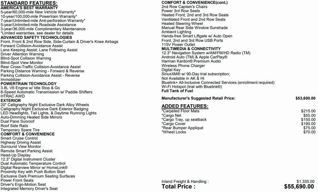 2024 Hyundai Palisade Calligraphy Night Edition