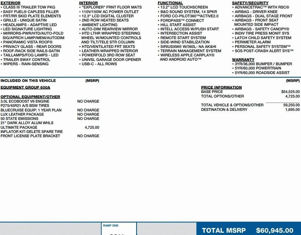 2025 Ford Explorer Platinum 4WD