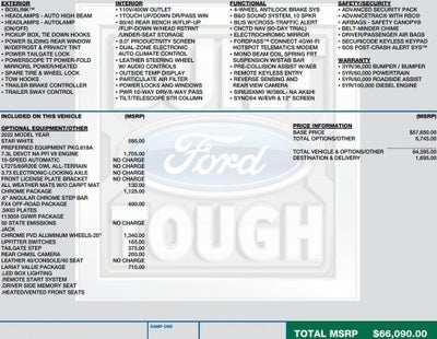 2022 Ford Super Duty F-350 SRW LARIAT 4WD Crew Cab 6.75' Box