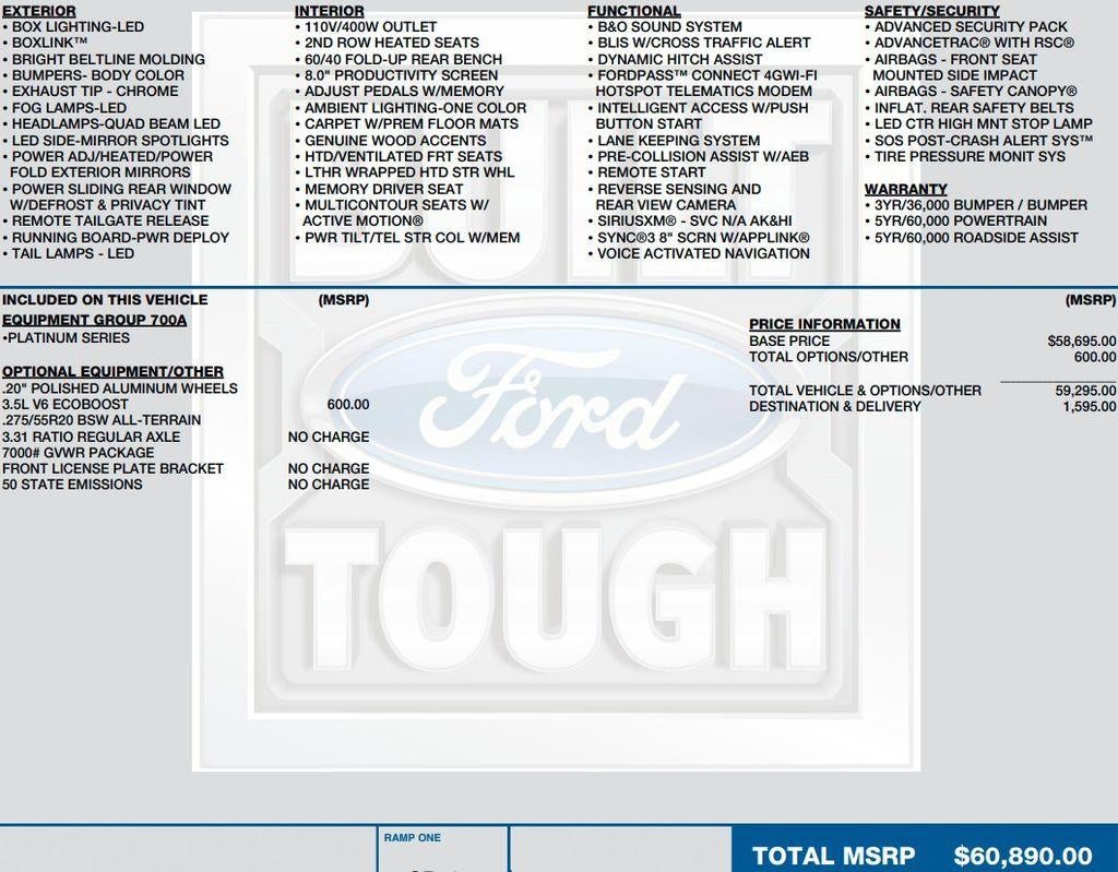 2020 Ford F-150 Platinum 4WD SuperCrew 5.5' Box