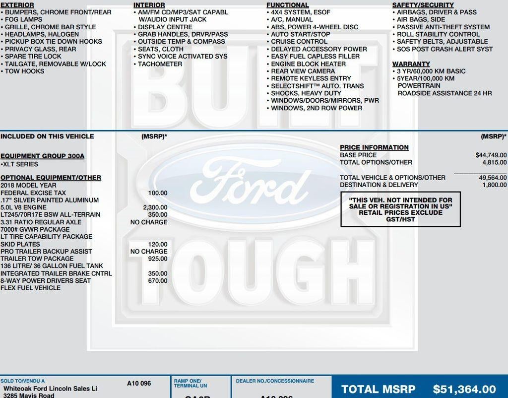 2018 Ford F-150 XLT 4WD SuperCrew 5.5' Box