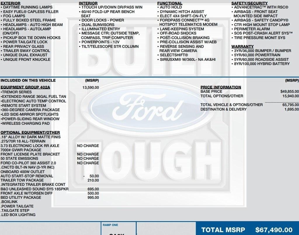 2022 Ford F-150 Tremor 4WD SuperCrew 5.5' Box