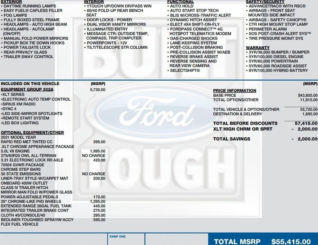 2021 Ford F-150 XLT 4WD SuperCrew 5.5' Box
