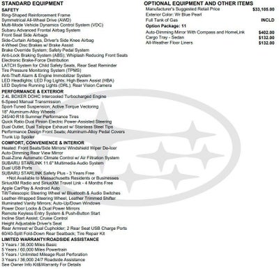 2023 Subaru WRX Premium Manual