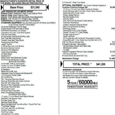 2019 Jeep Wrangler Unlimited Sport 4x4