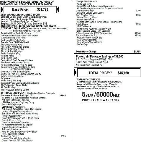 2020 Jeep Wrangler Unlimited Sport 4x4