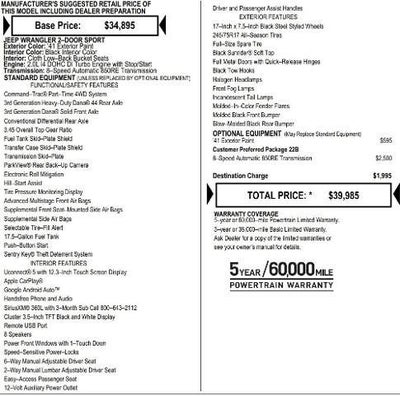 2026 Jeep Wrangler WRANGLER 2-DOOR SPORT