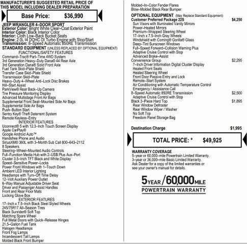 2026 Jeep Wrangler WRANGLER 4-DOOR SPORT S