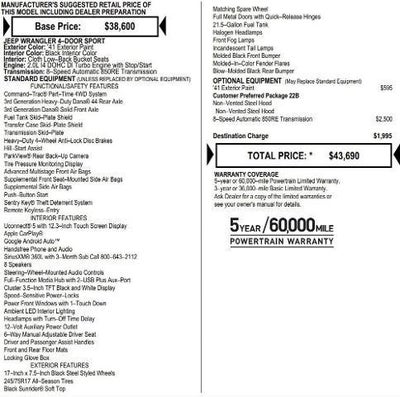 2026 Jeep Wrangler WRANGLER 4-DOOR SPORT