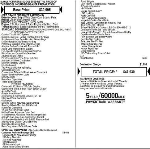2026 Jeep Grand Cherokee GRAND CHEROKEE LAREDO ALTITUDE 4X4