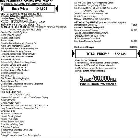 2025 Jeep Grand Cherokee GRAND CHEROKEE LIMITED 4X4