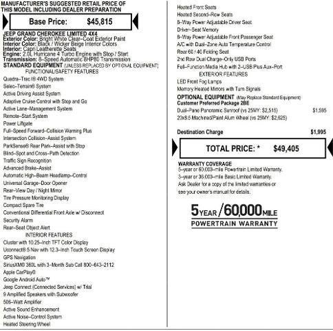 2026 Jeep Grand Cherokee GRAND CHEROKEE LIMITED 4X4