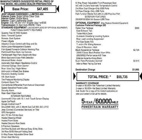 2025 Jeep Grand Cherokee GRAND CHEROKEE L LIMITED 4X4