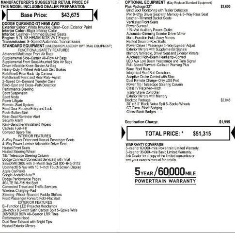 2026 Dodge Durango DURANGO GT PLUS AWD HEMI V8