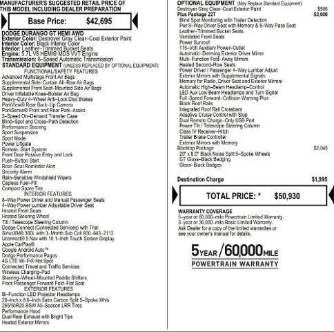 2026 Dodge Durango DURANGO GT PLUS AWD HEMI V8