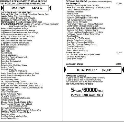 2026 Dodge Durango DURANGO GT PLUS AWD HEMI V8
