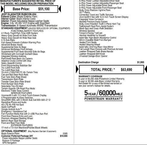 2025 Jeep Gladiator GLADIATOR RUBICON X 4X4