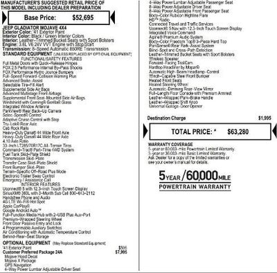 2026 Jeep Gladiator GLADIATOR MOJAVE X 4X4