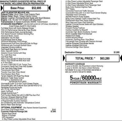 2026 Jeep Gladiator GLADIATOR MOJAVE X 4X4