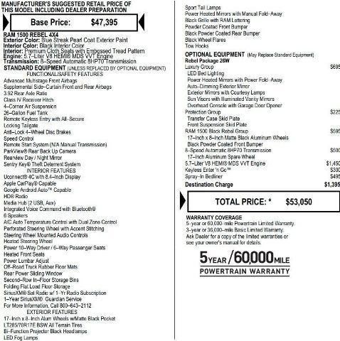 2018 RAM 1500 Rebel 4x4 Crew Cab 5'7" Box