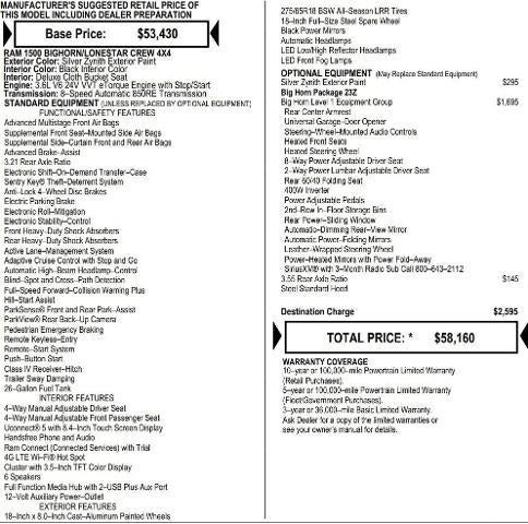 2026 RAM Ram 1500 RAM 1500 BIG HORN CREW CAB 4X4 5'7' BOX