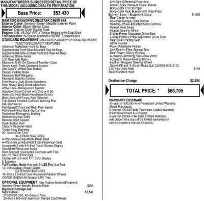 2026 RAM Ram 1500 RAM 1500 BIG HORN CREW CAB 4X4 5'7' BOX