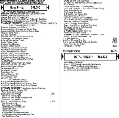 2026 RAM Ram 1500 RAM 1500 BIG HORN CREW CAB 4X4 5'7' BOX