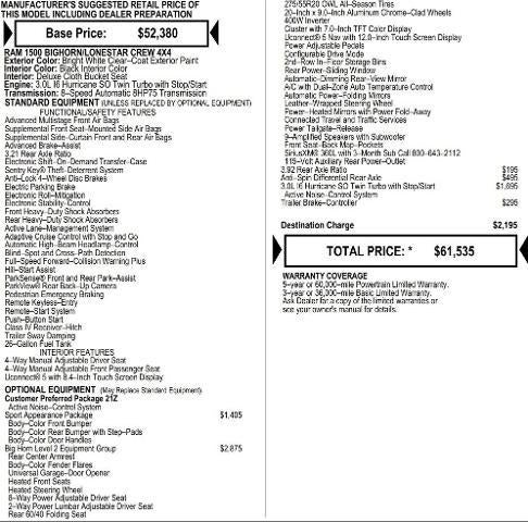 2026 RAM Ram 1500 RAM 1500 BIG HORN CREW CAB 4X4 5'7' BOX