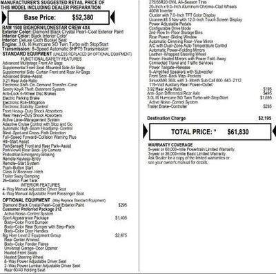 2026 RAM Ram 1500 RAM 1500 BIG HORN CREW CAB 4X4 5'7' BOX