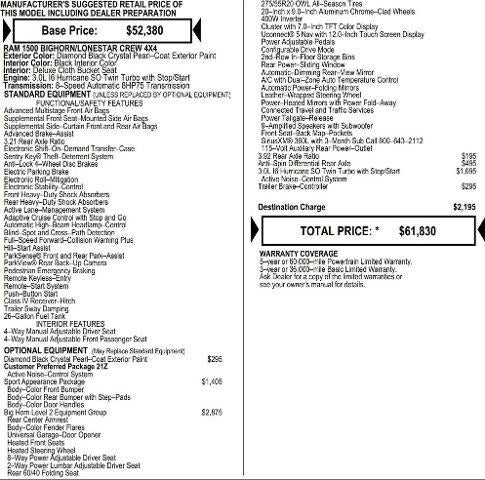 2026 RAM Ram 1500 RAM 1500 BIG HORN CREW CAB 4X4 5'7' BOX