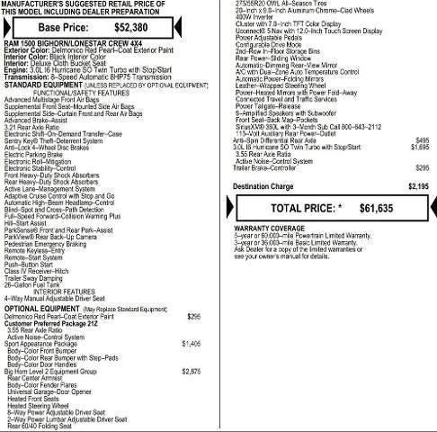 2026 RAM Ram 1500 RAM 1500 BIG HORN CREW CAB 4X4 5'7' BOX