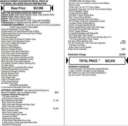 2026 RAM Ram 1500 RAM 1500 BIG HORN CREW CAB 4X4 5'7' BOX