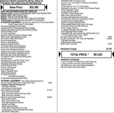 2026 RAM Ram 1500 RAM 1500 BIG HORN CREW CAB 4X4 5'7' BOX