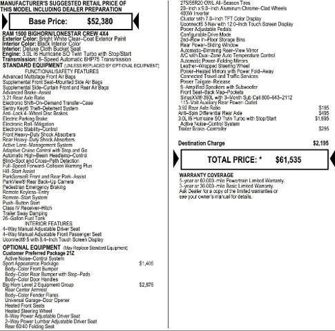 2026 RAM Ram 1500 RAM 1500 BIG HORN CREW CAB 4X4 5'7' BOX
