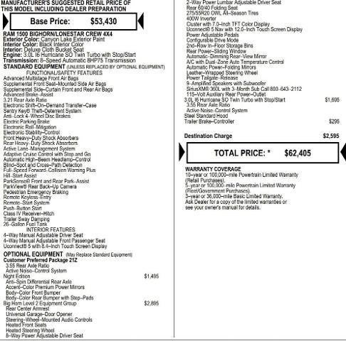 2026 RAM Ram 1500 RAM 1500 BIG HORN CREW CAB 4X4 5'7' BOX