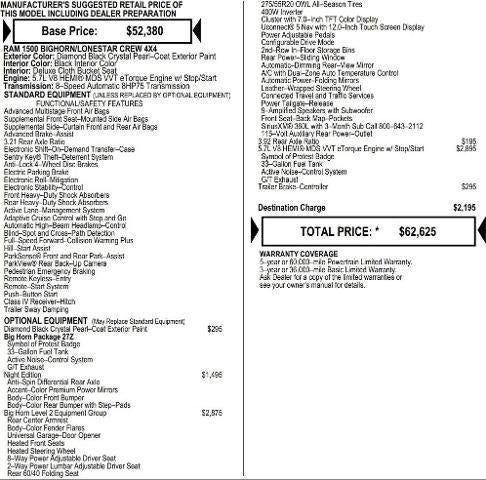 2026 RAM Ram 1500 RAM 1500 BIG HORN CREW CAB 4X4 5'7' BOX