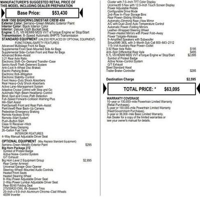 2026 RAM Ram 1500 RAM 1500 BIG HORN CREW CAB 4X4 5'7' BOX