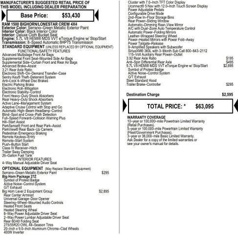 2026 RAM Ram 1500 RAM 1500 BIG HORN CREW CAB 4X4 5'7' BOX