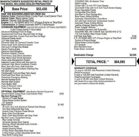 2026 RAM Ram 1500 RAM 1500 BIG HORN CREW CAB 4X4 5'7' BOX