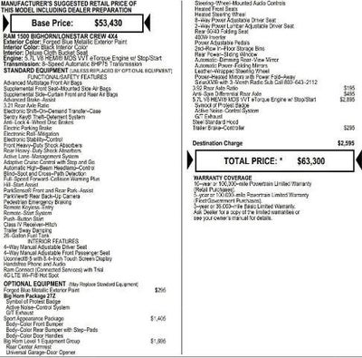 2026 RAM Ram 1500 RAM 1500 BIG HORN CREW CAB 4X4 5'7' BOX