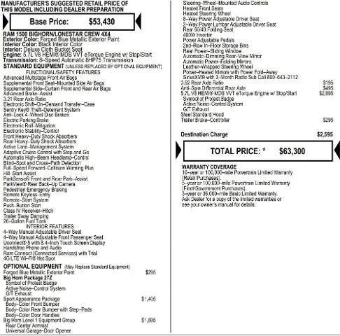 2026 RAM Ram 1500 RAM 1500 BIG HORN CREW CAB 4X4 5'7' BOX