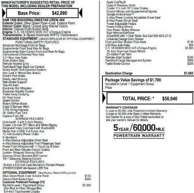 2020 RAM 1500 Big Horn 4x4 Crew Cab 5'7" Box