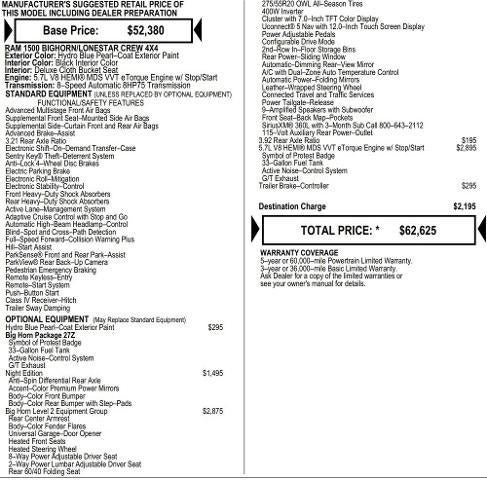 2026 RAM Ram 1500 RAM 1500 BIG HORN CREW CAB 4X4 5'7' BOX