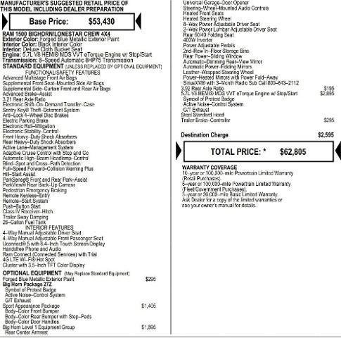 2026 RAM Ram 1500 RAM 1500 BIG HORN CREW CAB 4X4 5'7' BOX