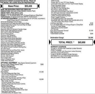 2026 RAM Ram 1500 RAM 1500 BIG HORN CREW CAB 4X4 5'7' BOX