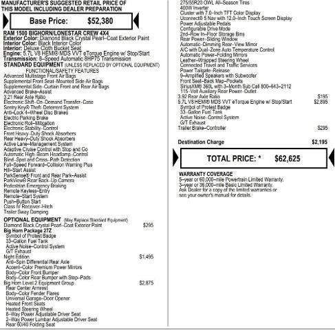 2026 RAM Ram 1500 RAM 1500 BIG HORN CREW CAB 4X4 5'7' BOX