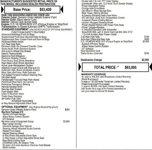 2026 RAM Ram 1500 RAM 1500 BIG HORN CREW CAB 4X4 5'7' BOX