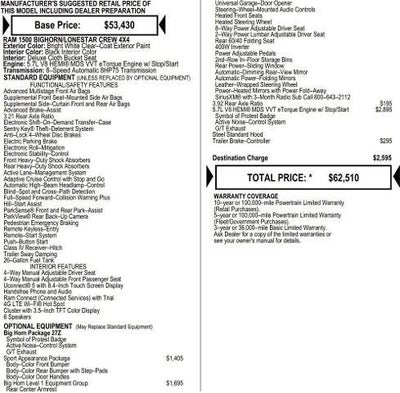 2026 RAM Ram 1500 RAM 1500 BIG HORN CREW CAB 4X4 5'7' BOX